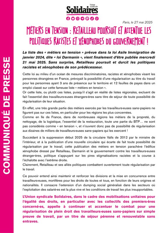 cp métier en tension